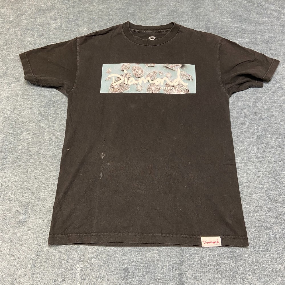 Diamond Supply Co. T Shirt Mens Medium Black Cotton Everyday Wear Spellout Logo